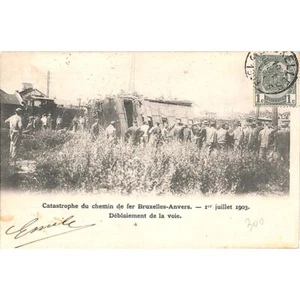 Schaerbeek - Catastrophe du chemin de fer Bruxelles-Anvers. 1er juillet 1903. Dé - Imagen 1 de 2