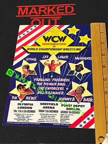 WCW 1991 Roar Power Tour Flyer Poster Original Very Rare 6x8 Inches Cover