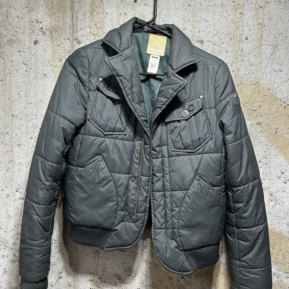 CHAQUETA BOMBER VINTAGE Y2K DIESEL RECORTADA MARRÓN NYLON TALLA XL Foto 1 de 4