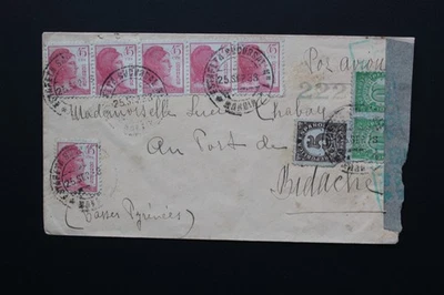 1938 SCW GUERRA CIVIL ESPAÑOLA CUBIERTA CENSURADA DE ESPAÑA A FRANCIA Foto 1 de 2