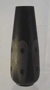 Free Blown Italian Murano Black Battuto "Hammered" 13 Inch Art Glass Vase 1960s - Picture 1 of 6