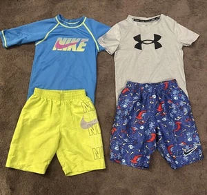 Jungen Nike Under Armour Badeanzug Größe Small 5/6 Badeanzug Badehose Shirts - Bild 1 von 7