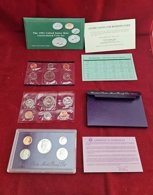 1993 U.S. Mint Proof Sets ~complete  All 3 Mint Sets  P & D & S ~ Uncirculated  - Image 1 of 4
