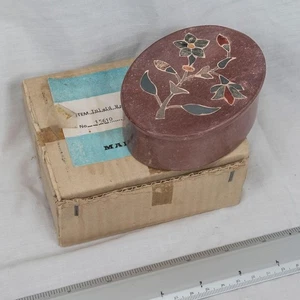 Caja de baratijas de mármol con incrustaciones - Imagen 1 de 1