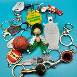 Lot of 13 Vintage Keychains Mixed Styles Novelty Souvenir Collectible Set - Picture 1 of 15