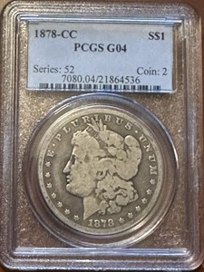 1878 CC Morgan Dollar - PCGS Certified G04 - Picture 1 of 2