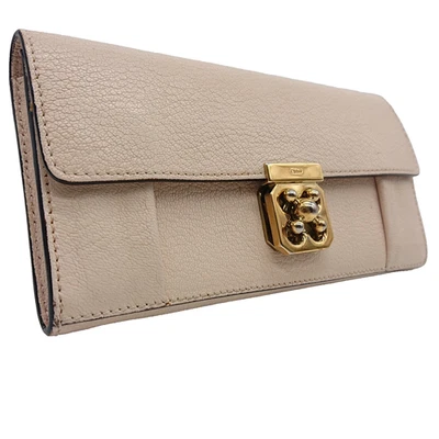 Cartera Chloe Larga Plegable Cuero ELSIE Beige Cierre Giratorio Foto 1 de 4