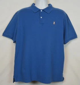 Camisa Polo Psycho Bunny Para Hombres Talla 7 XL Azul Algodón Manga Corta Calavera Conejito Logo - Imagen 1 de 13