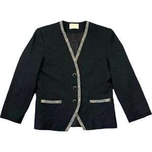 Pendleton Ladies Blazer Extra Small Black Vintage Womens Pure Virgin Wool USA XS - Picture 1 of 9
