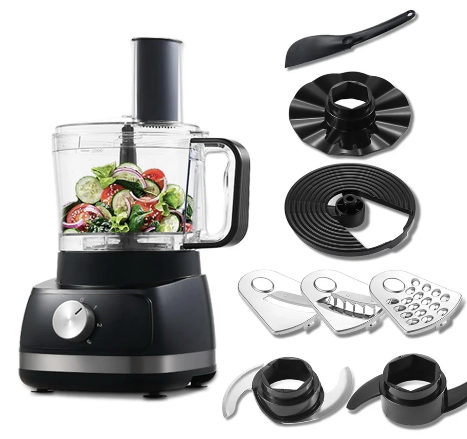 New TopStrong  5 in 1 800W Food Processor Chopper 2L 3-Speed  Black - Image 1 of 4