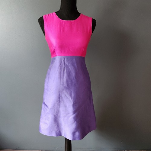 Abito da cocktail Kate Spade viola rosa tasche colore blocco taglia 00