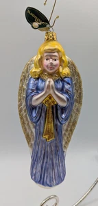 Christborn Blown Glass Blue Angel Christmas Tree Ornament Germany 7.5" - Picture 1 of 9