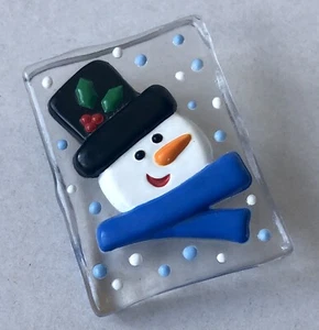 Broche prendedor cara muñeco de nieve tarjetas sello invierno plástico chip de hielo nieve fría escarchado - Imagen 1 de 6