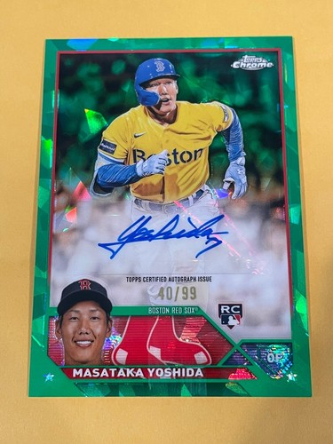 2023 Topps Chrome Update Sapphire Masataka Yoshida Green Refractor Auto RC /99