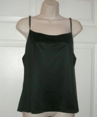 Top camisola Covington Petite XL para mujer negro correas de espagueti tela elástica  Foto 1 de 4