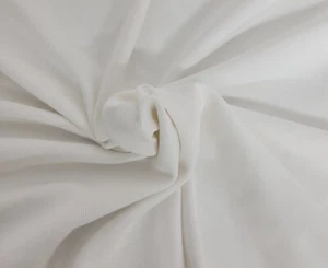 White Nylon Spandex 1x1 Rib Knit Fabric by the Yard 7/22 - Picture 1 of 8