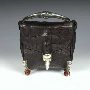 FANTÁSTICO CONTEMPORÁNEO 'DARLING BAG' COCODRILO AVESTRUZ PLATA BRONCE - Imagen 1 de 12
