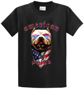 AMERICAN PRIDE DOG Cotton Printed Tee Shirt Regular and Big and Tall Sizes - Picture 1 of 6
