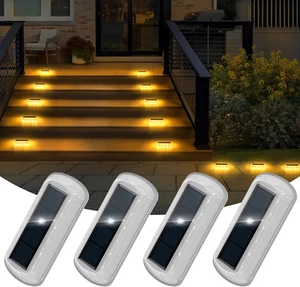 Solar Step Lights Outdoor 4 Pack Solar Stair Lights Waterproof LED Deck Light fo - Picture 1 of 12
