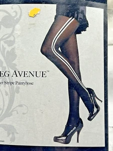 Leg Avenue Racer Stripe Pantyhose Costume Accessory Black w/ white stripe - Picture 1 of 3