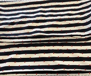 Betsy Johnson Black White Stripe W Red Hearts King Size Pillowcases Set Of 2 - Picture 1 of 4