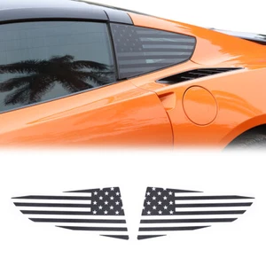 Pegatina exterior de fibra de carbono bandera de EE. UU. ventana lateral para Corvette C7 2014-2019 - Imagen 1 de 7