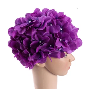 Deckel Damen Badekappe Petal Retro Lila Blumen Schwimmen Hut Swim Caps - Bild 1 von 10