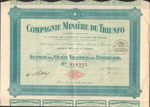 Compagnie Minière du TRIUNFO (MEXIQUE) (P) - Foto 1 di 1