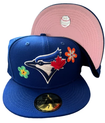 New Era Toronto Blue Jays Floral 59FIFTY Fitted Hat Cap Size 7 Pink UV - Image 1 of 4