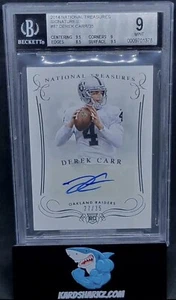 DEREK CARR 2014 Panini National Treasures Signatures Rookie RC BGS 9 10 AUTO /35 - Picture 1 of 2