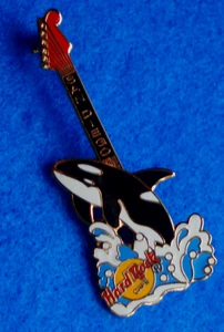 SAN DIEGO SHAMU ORCA KILLER WHALE LEAPING FROM WATER GUITAR Hard Rock Cafe PIN - Picture 1 of 1