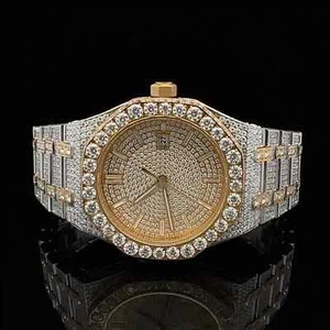 CONCORDE STEEL TWO TONE GOLD MOISSANITE WATCH ICED OUT Men's Watch - Picture 1 of 4