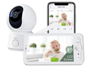 ARENTI Video Baby Monitor with Camera and Audio, 5-inch Smart Baby Camera Monito - Picture 1 of 5