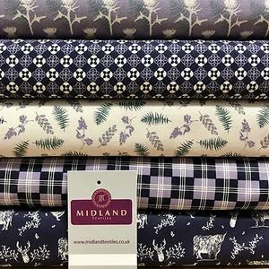 Mauve Highland Scottish Tartan 100% Cotton craft & quilting fabric 45" M678 - Picture 1 of 16