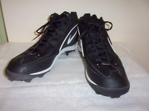 NEW IN BOX PAIR NIKE LAND SHARK 3/4 FOOTBALL CLEATS BLACK SIZE 13