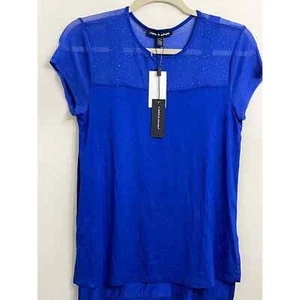 Cable & Gauge Shirt royalblau Strick Top Perlen Mesh Glitzer Neu mit Etikett Größe Small - Bild 1 von 10