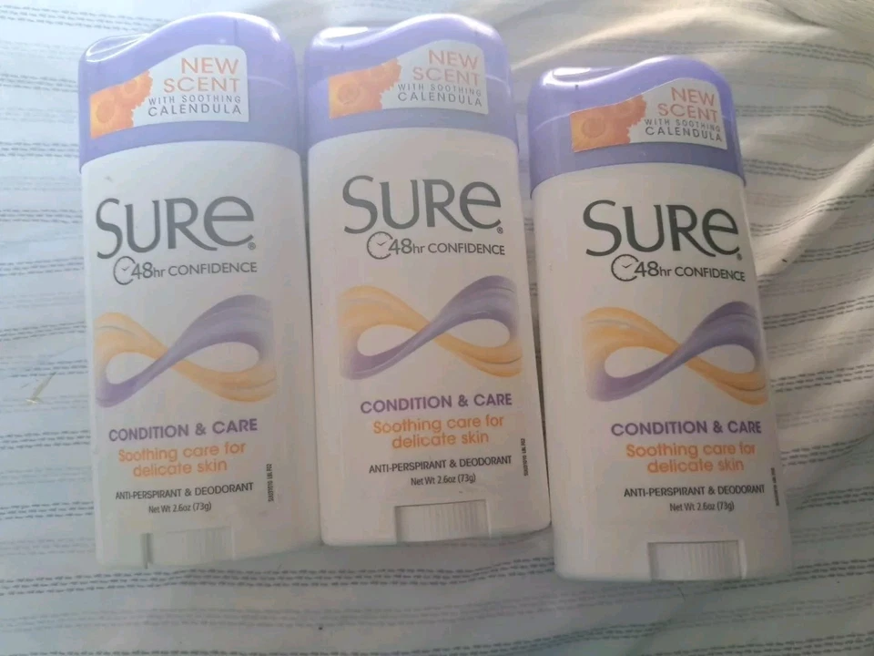 3 *EXPIRED* Sure Condition & Care Antiperspirant & Deodorant 2.6oz Discontinued - Image 1 of 1