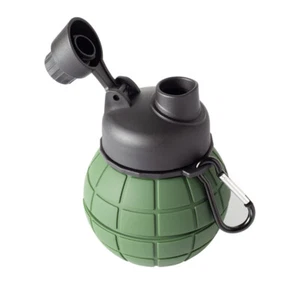 Grenade Shape Collapsible Water Bottle Silicone Reusable BPA Free Travel Hiking - Picture 1 of 18