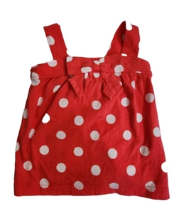 CARTERS Label Size 0 9 months Baby Girls Red Polka Dot Swing Dress - Picture 1 of 6
