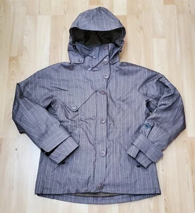 Columbia Ski Snowboard Jacket Women's Sz Small Titanium Omnitech Brown Striped - Picture 1 of 12