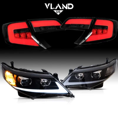 VLAND For 2012-2014 Toyota Camry LED Headlights+SMOKED Tail Lights Assembly Sets - Image 1 of 4