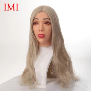 Crossdresser Female Mask Realistic Silicone Face Head Mask for Cosplay Disguise - Picture 1 of 13