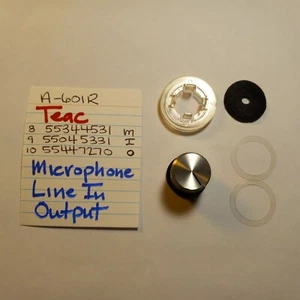 📈 TEAC ⚡️ 55045331 55447270 MIC LINE IN OUTPUT KNOB SET⚡️ A-601R CASSETTE DECK - Picture 1 of 6
