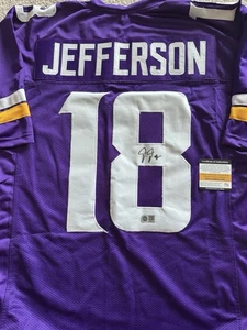 Justin Jefferson Signed Minnesota Vikings Football Jersey COA - Picture 1 of 2