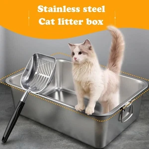 with Handle Litter Pan Open Top Cat Toilet New Cat Litter Box Home - Picture 1 of 8