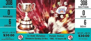 CFL-1985 GREY CUP-COMPLETE AQUA TICKET-UNUSED-BC LIONS-HAMILTON TIGER CATS - Picture 1 of 2