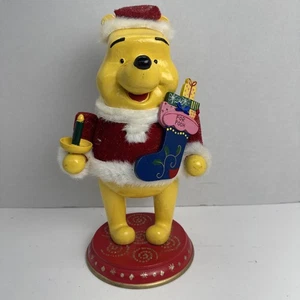 Vintage Winnie Puuh Weihnachtsmann Holz Nussknacker 12" Disney Weihnachten - Bild 1 von 17