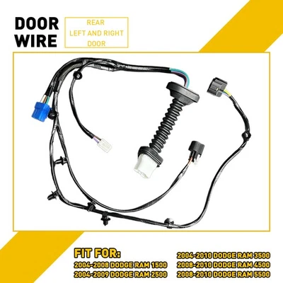 New Rear Door Wiring Harness for 2004 2005 2006 2007 2008 2009 Dodge Ram 2500 EK - Imagem 1 de 4