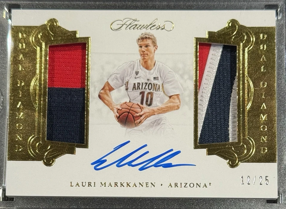 Parche autógrafo Flawless Collegiate Lauri Markkanen 2018 doble diamante/25 Foto 1 de 2