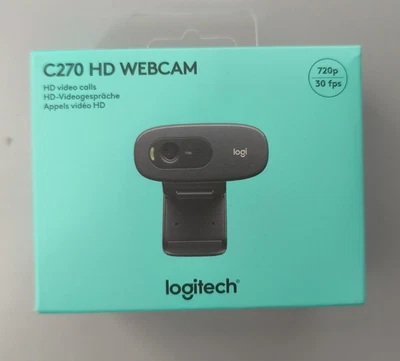 Logitech C270 Webcam HD 30FPS Microfono Integrato Videochiamate Skype Zoom Teams - Immagine 1 di 2
